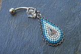 Blue Ombre Beaded Belly Button Rings