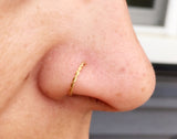 Gold Nose Ring Hoop Braided