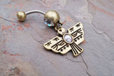 Thunderbird Golden Belly Button Rings