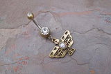 Thunderbird Golden Belly Button Rings