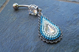 Blue Ombre Beaded Belly Button Rings