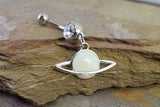 Glow In The Dark Saturn Belly Ring