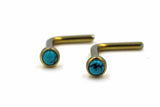 18g 20g  Turquoise Titanium Gold Nose Stud L Bend Nose Ring