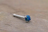 Black Opal Nose Ring Fire Opal Nose Stud Nose Piercing