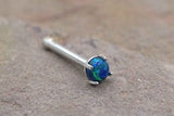 Black Opal Nose Ring Fire Opal Nose Stud Nose Piercing