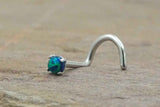 Black Opal Nose Screw Fire Opal Nose Ring Nose Piercing