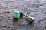 Green Opal Belly Button Rings Belly Button Jewelry