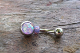 Purple Opal Belly Button Jewelry Ring Synthetic Opal