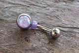 Purple Opal Belly Button Jewelry Ring Synthetic Opal