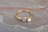 Gold White Opal Nose Hoop Nose Ring 20G Rose Gold Nose Ring