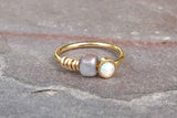 Gold White Opal Nose Hoop Nose Ring 20G Rose Gold Nose Ring
