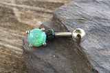 Green Opal Belly Button Rings Belly Button Jewelry