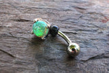 Green Opal Belly Button Rings Belly Button Jewelry