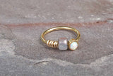 Gold White Opal Nose Hoop Nose Ring 20G Rose Gold Nose Ring