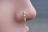 Rose Gold Boho Nose Ring AB Nose Hoop Nose Piercing