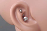 White Rose Rook Earring Daith Piercing Eyebrow Ring