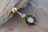 Rose Quartz Gold Belly Button Ring