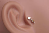 Rose Gold Square Tragus Cartilage Earring Piercing 16g