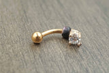 Clear Crystal Rose Gold Rook Earring Rose Gold Daith Piercing Eyebrow Ring