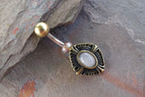 Rose Quartz Gold Belly Button Ring