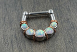 16 Gauge White Fire Opal Septum Clicker Daith Earring Rook Earring