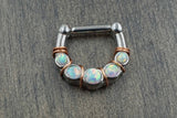 16 Gauge White Fire Opal Septum Clicker Daith Earring Rook Earring