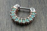 16 Light Mint Green Opalite Daith Hoop Rook Earring Clicker Septum Clicker Ring