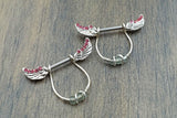 Pink Angel Wing Nipple Barbell Jewelry