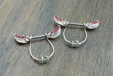 Pink Angel Wing Nipple Barbell Jewelry