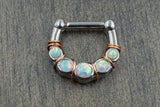 16 Gauge White Fire Opal Septum Clicker Daith Earring Rook Earring