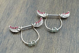 Pink Angel Wing Nipple Barbell Jewelry
