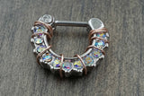 16g Aurora Borealis Daith Hoop Rook Earring Clicker Septum Clicker Ring