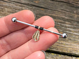 Feather Gold Industrial Barbell 14g 16g Scaffold