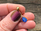 Gold Opal Belly Ring Blue Opal