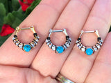 Turquoise Daith Piercing Rook Earring Hoop Silver Gold Rose Gold Clicker