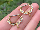 Clear Crystal Gold Nipple Clicker Nipple Ring Nipple Piercing