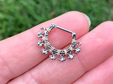 Laced Edge Tribal Daith Piercing Rook Earring Hoop Septum Clicker