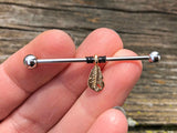 Feather Gold Industrial Barbell 14g 16g Scaffold