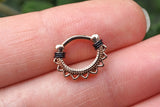 16g Rose Gold Lotus Mandala Daith Earring Clicker Rook Earring Tragus Hoop