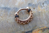 16g Rose Gold Lotus Mandala Daith Earring Clicker Rook Earring Tragus Hoop