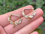 Clear Crystal Gold Nipple Clicker Nipple Ring Nipple Piercing