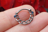 16 Gauge Hematite Daith Piercing Hoop Ring Daith Clicker Septum Hoop Clicker