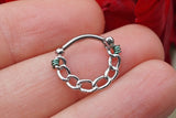 16 Gauge Chain Silver Daith Piercing Hoop Ring Daith Clicker Septum Hoop Clicker