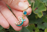 Gold Belly Rings Abalone Shell Crescent Moon Stars