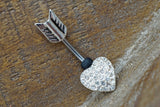 Heart and Arrow Belly Button Rings - Bow Hunter Belly Button Jewellery - Gift for Teens Under 15