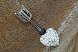 Heart and Arrow Belly Button Rings - Bow Hunter Belly Button Jewellery - Gift for Teens Under 15