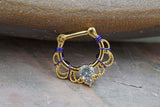 16 Gauge Clicker Gold Daith Hoop - Rook Hoop Ring - Septum Clicker