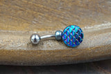 Blue Mermaid Belly Button Ring, Belly Button Jewelry, Short Belly Ring
