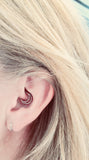 16g Silver Crescent Moon Daith Earring Clicker Rook Earring Tragus Hoop