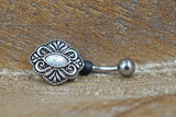 Boho White Opal Belly Button Ring